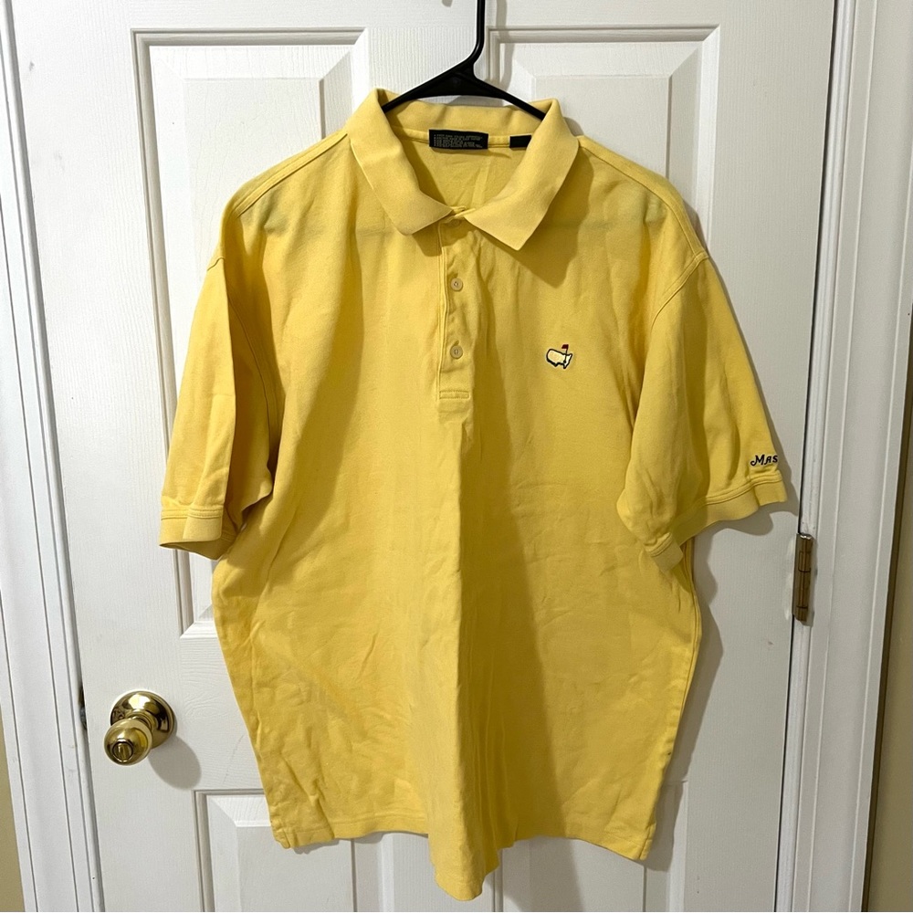 Masters Collection Men Yellow Cotton Golf Polo Shirt, XL